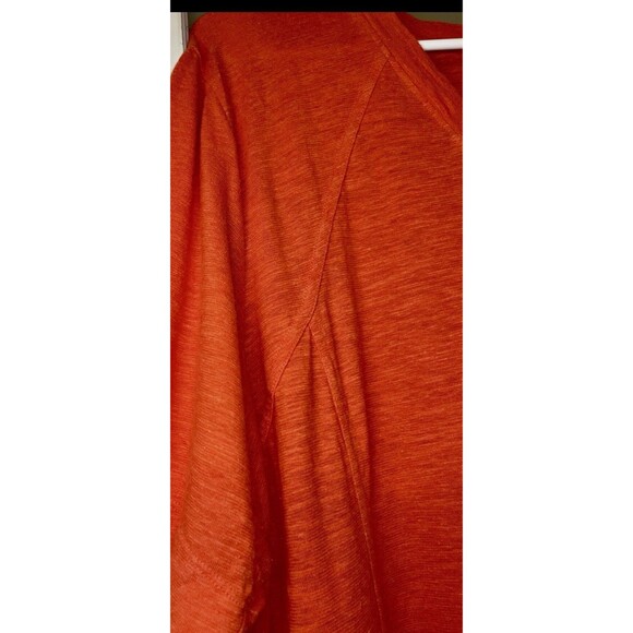 EILEEN FISHER Dress 1X Orange Hemp Organic Cotton Jersey V-Neck Short Sleeve - Picture 5 of 11